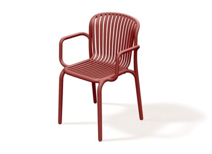 Záhradná stolička na terasu a balkón BRENE - retro červená