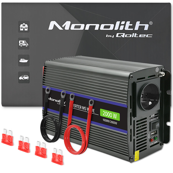 Menič napätia Monolith 12V na 230V 10002000W USB