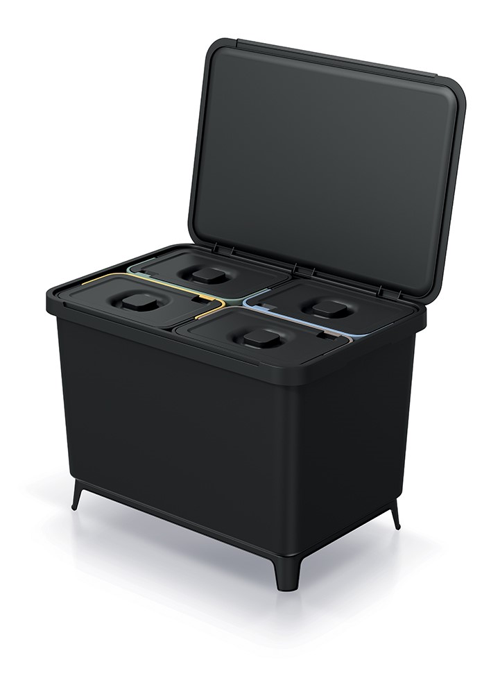 Odpadkový kôš MULTISORT 4 x 10l - čierny